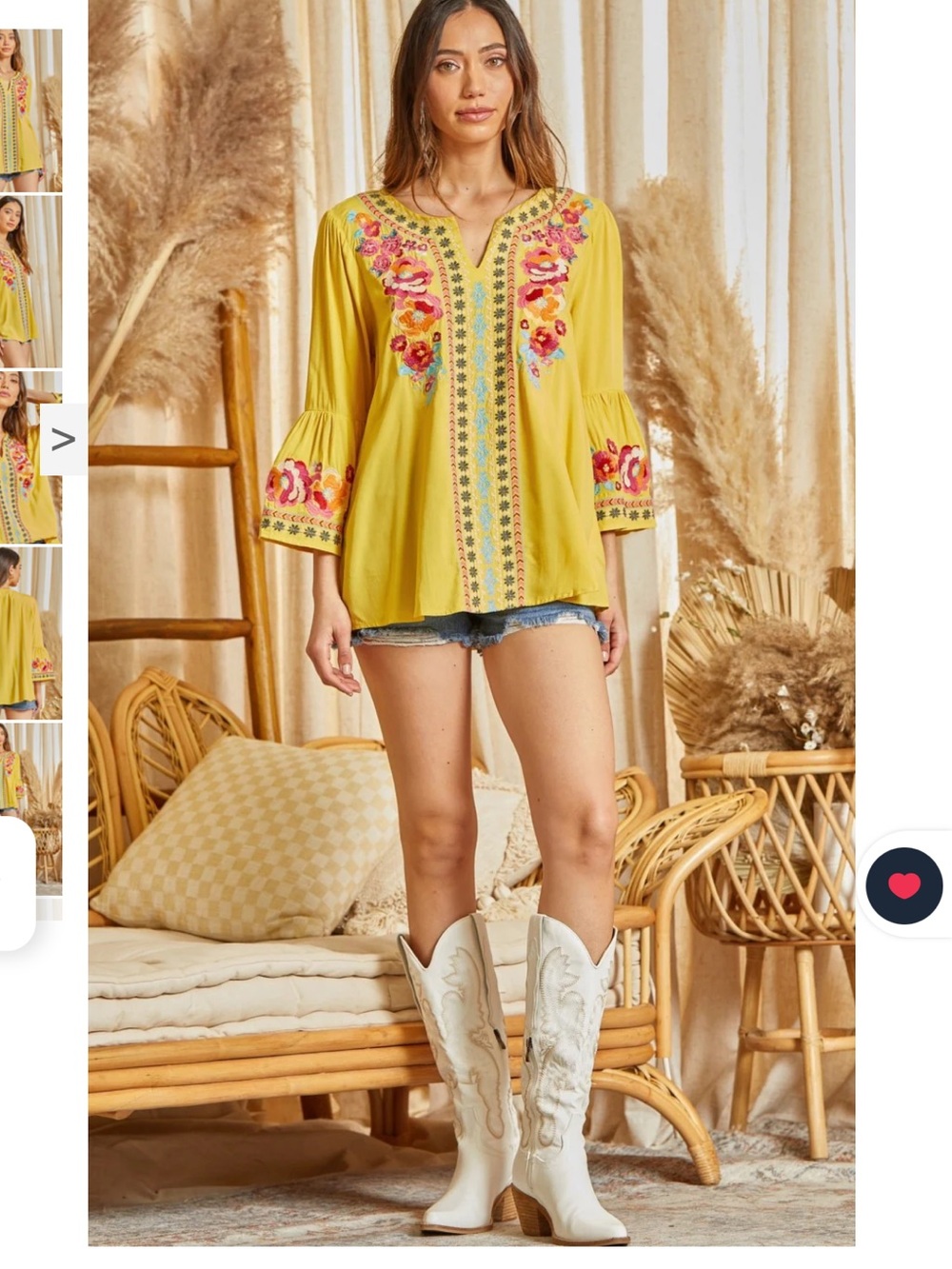 SOUTH BEACH EMBROIDERED TOP Embroidered Boho Tunic